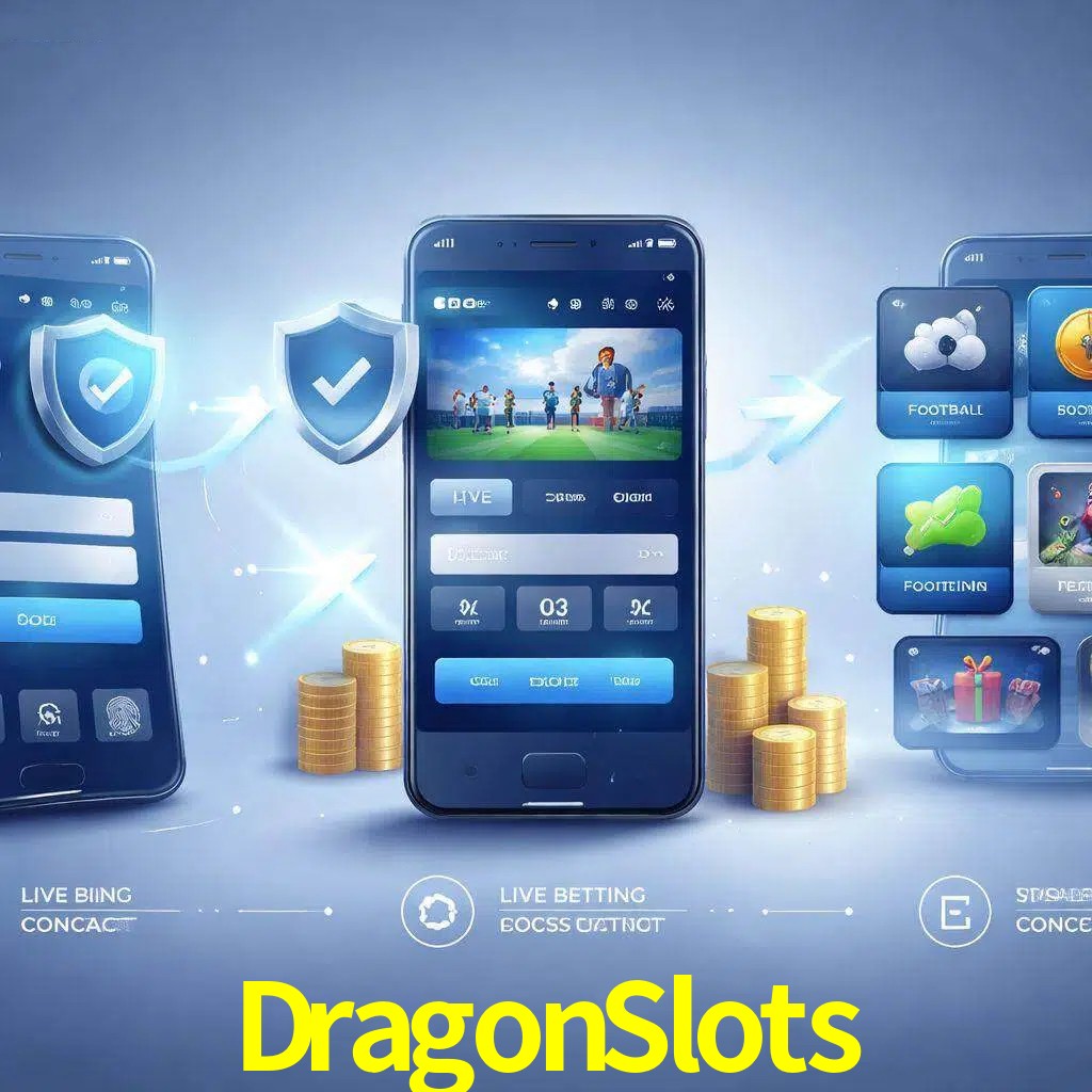 Pasos de acceso a la app DragonSlots en pantalla de teléfono móvil